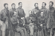 Load image into Gallery viewer, Photography Brady, Washington, D. C., after. Sherman and his generals. Wood engraving. 1865.