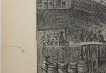 Load image into Gallery viewer, Stanley Fox, after. Washington Market, New York City. Wood engraving. 1866.