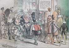 Load image into Gallery viewer, James Albert Wales. The newly elected board of aldermen of the metropolis. Political cartoon. Color lithograph. 1879.