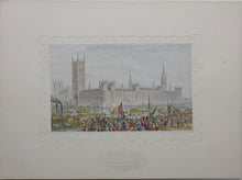 Load image into Gallery viewer, Abraham Le Blond . The New Houses of Parliament. Baxter print. 1852.
