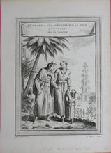Load image into Gallery viewer, Le Grand Lama consulté sur le Sort d'un Enfant tiré de Grueber. Engraved by Nicolas Dauphin de Beauvais. 1749.