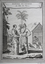 Load image into Gallery viewer, Homme et Femme de l'Île de Java. Engraving. 1750.