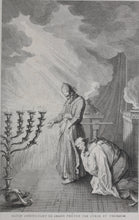 Load image into Gallery viewer, Augustin Calmet. David consultant le grand prêtre par l'urim et thummim. Engraving. 1722.