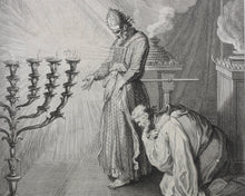 Load image into Gallery viewer, Augustin Calmet. David consultant le grand prêtre par l'urim et thummim. Engraving. 1722.