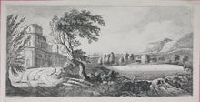 Load image into Gallery viewer, John Boydell. Landscape with ruins and the courting couple. Etching 1744.