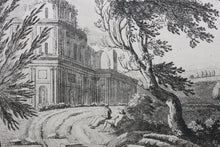 Load image into Gallery viewer, John Boydell. Landscape with ruins and the courting couple. Etching 1744.