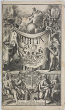 Load image into Gallery viewer, Joseph von Montalegre. Engraved frontispiece from Dietenberger's Sacra Biblia. Circa 1705.