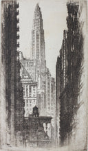 Load image into Gallery viewer, Alonzo C. "A. C." Webb. Paris of Mather Tower Chicago. Etching. Circa 1930.