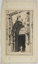 Load image into Gallery viewer, Otto J. Schneider. Entrance of the Church of St Nicholas-des-Champs, Paris. Etching. 1915.