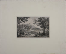 Load image into Gallery viewer, Jan Frans van Bloemen (Orizzonte), after. Italianate landscape with portico and church. Engraved by R. L. M. Béguyer de Chancourtois. Late 18th Century.
