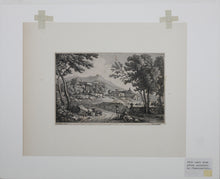 Load image into Gallery viewer, Jan Frans van Bloemen (Orizzonte), after. Italianate landscape with portico and church. Engraved by R. L. M. Béguyer de Chancourtois. Late 18th Century.