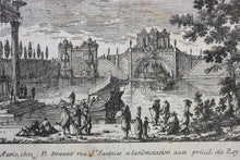 Load image into Gallery viewer, Gabriel Perelle. Garden Landscape with Fountains, Pond, and Boats. Etching. 1620-1695.