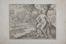 Load image into Gallery viewer, Maarten de Vos after. Summer. Engraving by Adriaen Collaert. C. 1587