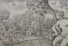 Load image into Gallery viewer, Maarten de Vos after. Summer. Engraving by Adriaen Collaert. C. 1587