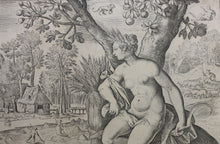 Load image into Gallery viewer, Maarten de Vos after. Summer. Engraving by Adriaen Collaert. C. 1587