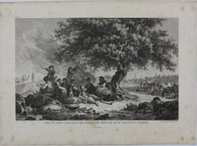 Load image into Gallery viewer, Jean-Baptiste Hilair, after. Halt of Travelers. Engraving and Etching by Carl Guillaume Weisbrod & Heinrich Guttenberg. 1782.