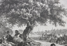 Load image into Gallery viewer, Jean-Baptiste Hilair, after. Halt of Travelers. Engraving and Etching by Carl Guillaume Weisbrod & Heinrich Guttenberg. 1782.