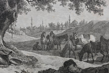 Load image into Gallery viewer, Jean-Baptiste Hilair, after. Halt of Travelers. Engraving and Etching by Carl Guillaume Weisbrod & Heinrich Guttenberg. 1782.