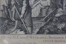 Load image into Gallery viewer, Peter de Witte, after. Peter Candid, after. The Construction of Landshut in Bayern. Engraving and etching by Carl Gustav von Amling. 1697.