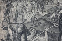 Load image into Gallery viewer, Peter de Witte, after. Peter Candid, after. The Construction of Landshut in Bayern. Engraving and etching by Carl Gustav von Amling. 1697.