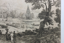 Load image into Gallery viewer, Adrien Manglard. Landscape with two palm trees. Etching. 1754.