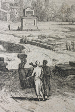 Load image into Gallery viewer, Adrien Manglard. Landscape with two palm trees. Etching. 1754.