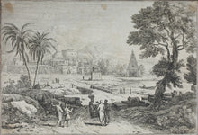 Load image into Gallery viewer, Adrien Manglard. Landscape with two palm trees. Etching. 1754.