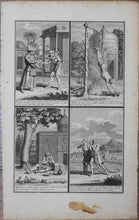 Load image into Gallery viewer, Bernard Picart. Four scenes depicting Brahmins practicing Hinduism. Engraving. 1721.