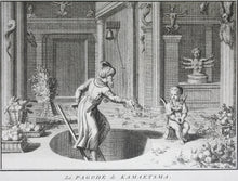 Load image into Gallery viewer, Bernard Picart. Interior View of the Pagoda of Kamaetsma. The Procession of Vishnu. Engraving. 1722.