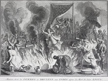 Load image into Gallery viewer, Bernard Picart. Manner in which women burn themselves in India after the death of their husbands. Engraving. 1728.