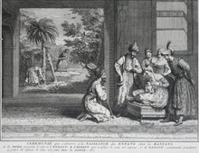 Load image into Gallery viewer, Bernard Picart. Ceremony observed at the birth of children among the Banians. Engraving. 1728.