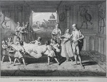 Load image into Gallery viewer, Bernard Picart. Ceremony observed at the birth of children among the Banians. Engraving. 1728.