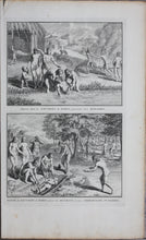 Load image into Gallery viewer, Bernard Picart. Treatment of the sick and burying the dead savages in Venezuela. Engraving. 1723.