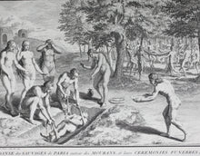 Load image into Gallery viewer, Bernard Picart. Treatment of the sick and burying the dead savages in Venezuela. Engraving. 1723.