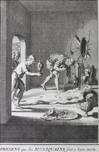 Load image into Gallery viewer, Bernard Picart. Funerary customs of the inhabitants of Mexico and Venezuela. Engraving. 1721.