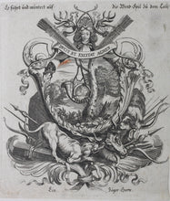 Load image into Gallery viewer, Johann Ulrich Kraus. A chasing horn. Engraving. C. 1690.
