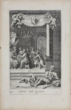 Load image into Gallery viewer, G. Freman, after. The Prodigal Son. Dives and Lazarus. Double-sided engraving by L.Masson. 1688-1705.