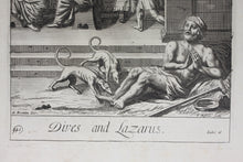 Load image into Gallery viewer, G. Freman, after. The Prodigal Son. Dives and Lazarus. Double-sided engraving by L.Masson. 1688-1705.
