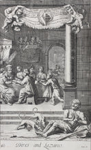 Load image into Gallery viewer, G. Freman, after. The Prodigal Son. Dives and Lazarus. Double-sided engraving by L.Masson. 1688-1705.