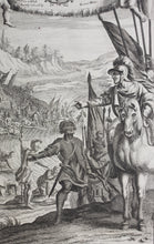 Load image into Gallery viewer, G. Freman, after. Gideon Soldiers. The defeat of the Midianites. Double-sided engraving by Jan Kip and Frederick Hendrik Van Hove. 1688-1705.