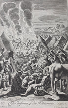 Load image into Gallery viewer, G. Freman, after. Gideon Soldiers. The defeat of the Midianites. Double-sided engraving by Jan Kip and Frederick Hendrik Van Hove. 1688-1705.