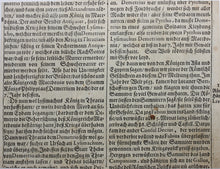 Load image into Gallery viewer, Matthaeus Merian. Manius Curius Dentatus refusing wealth in favor of a turnip. Engraving. 1657.