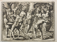 Load image into Gallery viewer, Matthaeus Merian. Burning of Matthias (ben Margalothus) with his companions. Engraving. 1657.