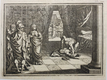 Load image into Gallery viewer, Matthaeus Merian. Commodus is strangled by Narcissus. Engraving. 1657.