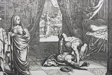 Load image into Gallery viewer, Matthaeus Merian. Commodus is strangled by Narcissus. Engraving. 1657.