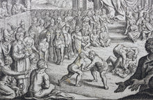 Load image into Gallery viewer, Matthaeus Merian. Olympic games in front of the statue of Zeus in Olympia. Engraving. 1657.
