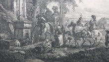 Load image into Gallery viewer, Philips Wouwerman, after. The Fountain of the Hunters. Etching by Jean Moyreau. 1733 - 1734.