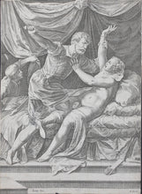 Load image into Gallery viewer, Titian, after. Cornelis Cort, after. Tarquin and Lucretia. Engraving. c. 1642 - before 1691.