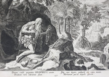 Load image into Gallery viewer, Maarten de Vos, after. 27. Onofrius, religious hermit. Etching by Sadeler. Late XVI C.