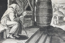 Load image into Gallery viewer, Maarten de Vos, after. 26. Ammon, religious hermit. Etching by Sadeler. Late XVI C.